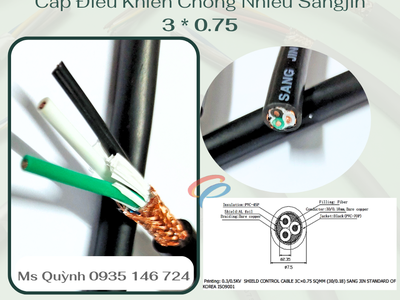 Cáp điều khiển chống nhiễu 3   0.75 mm Sangjin Hồ Chí Minh 1