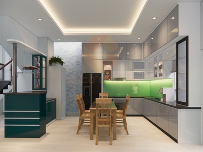 Tủ Bếp Acrylic Thiết Kế Chữ L Cao Cấp Hiện Đại 2