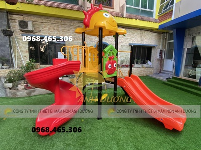 Bộ liên hoàn cầu trượt trẻ em, cầu trượt máng xoắn cho bé 2