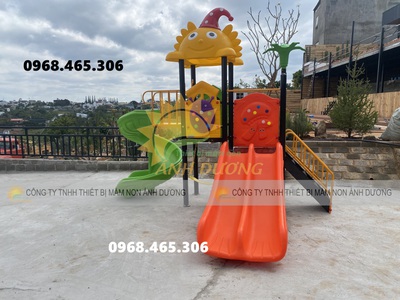 Bộ liên hoàn cầu trượt trẻ em, cầu trượt máng xoắn cho bé 3