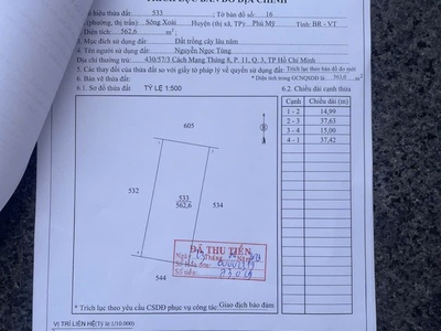 562mv cln sông soài chủ cần bán gấp chỉ 500tr thôi ạ 0