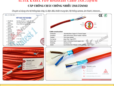 Cáp chống cháy chống nhiễu 2 lõi 18awg Đà Nẵng, Thanh Hóa, Nghệ An, Hà Tĩnh 1