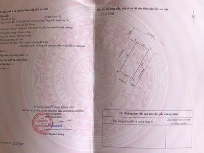 Bán đất Tân Vũ 2   Tràng Cát dt 53,32m2 lô góc đường nhựa rộng oto tránh nhau giá chỉ 1 Tỷ860tr. 0