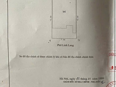 Hiêm - mặt phố linh lang - mặt tiền quyên lực - vỉa hè - sổ vuông đét 0