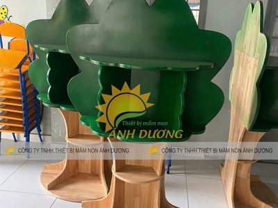 Kệ sách mầm non, kệ gỗ 3 tầng mầm non nhiều mẫu 1