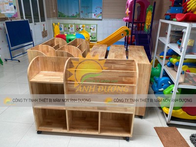 Kệ sách mầm non, kệ gỗ 3 tầng mầm non nhiều mẫu 5