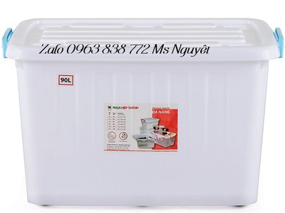Thùng nhựa trắng 90L có bánh xe   Sự lựa chọn thông minh cho doanh nghiệp hiện đại 0