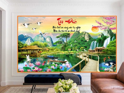 Gạch tranh ốp trên tường đẹp 3d HP99282 8