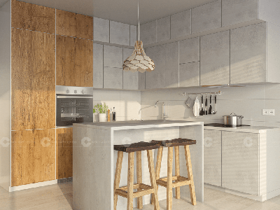 Tủ Bếp Gỗ Công Nghiệp MDF Phủ Melamine Cao Cấp 1