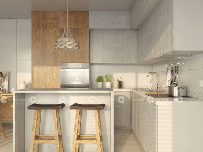 Tủ Bếp Gỗ Công Nghiệp MDF Phủ Melamine Cao Cấp 0