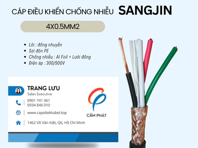 Cáp điều khiển chống nhiễu 4x0.5 Sangjin HCM, Bình Dương, Đồng Nai, BRVT 0