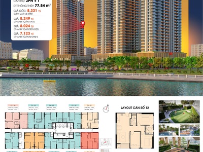 Giỏ hàng độc quyền Tòa C4 Căn 2PN  Capital Square, Giá TT 1,2 tỷ ký HĐMB, Sát Vincom Plaza 5