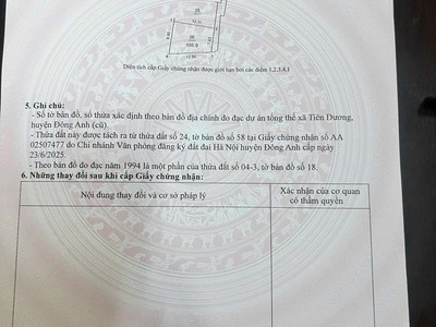  cần bán lô đất đẹp   lương nỗ, phúc thịnh, đông anh  tiên dương cũ - giá chỉ 5x 0
