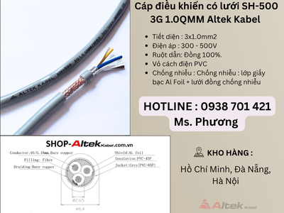 Cáp điều khiển có lưới SH-500 3G 1.0QMM Altek Kabel Đà Nẵng, Hà Nội, Hồ Chí Minh 0