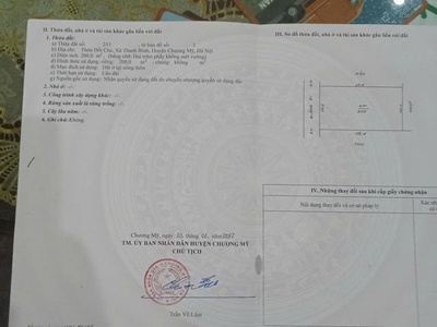 Chính chủ cần bán mảnh đất tại thôn đồi chè, xã thanh bình, huyện chương mỹ, hà nội. 0
