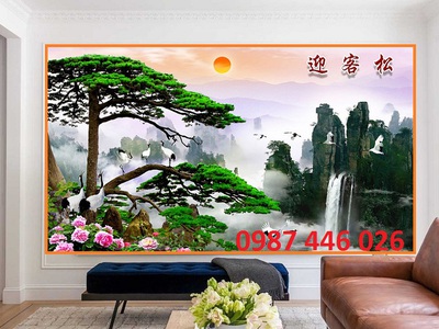 Gạch tranh phòng khách ốp tường 3d HP9822 8