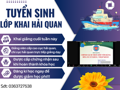 Chiêu Sinh Lớp Khai Hải Quan 0
