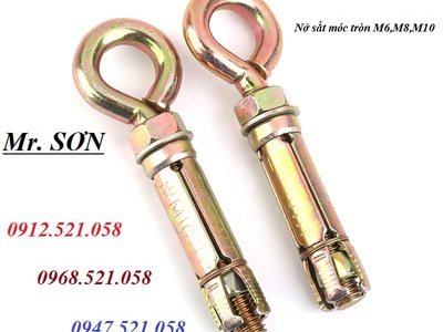 Nở sắt đầu tròn M10,M6,M8 mạ kẽm màu Vàng 0947521058 Kim khí Thanh Sơn HÀ NÔI có nở móc câu Mạ kẽm 6