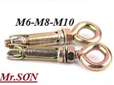 Nở sắt đầu tròn M10,M6,M8 mạ kẽm màu Vàng 0947521058 Kim khí Thanh Sơn HÀ NÔI có nở móc câu Mạ kẽm 9