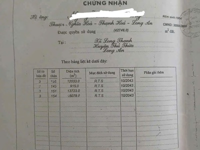 Cần bán gấp 5,3 mẫu đất đẹp -giá tốt huyện thủ thừa -tỉnh long an 0