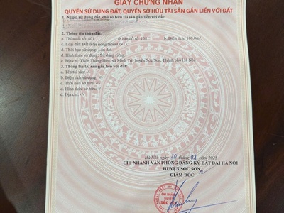 Đất đẹp   giá tốt    chính chủ cần bán 02 lô đất tại thôn thắng hữu, xã minh trí, huyện sóc sơn, hà 2