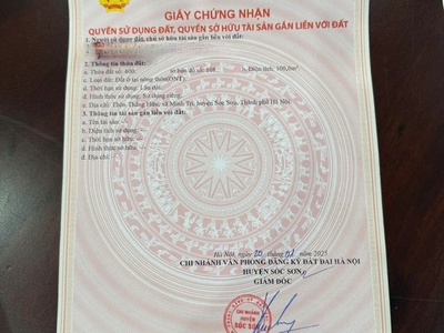 Đất đẹp   giá tốt    chính chủ cần bán 02 lô đất tại thôn thắng hữu, xã minh trí, huyện sóc sơn, hà 3