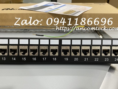 Thanh đấu nối mạng Patch panel 24 cổng Cat6A FTP mã ACT-24S1U, ACT-S6A-001 chính hãng ANCOMTECK 1