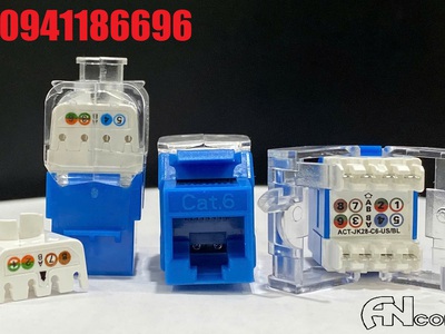 Modul ổ cắm mạng CAT6 UTP hiệu Ancomteck, mã ACT-JK28-C6-US, Ổ cắm mạng Cat5E UTP mã ACT-JK28-C5-US 2