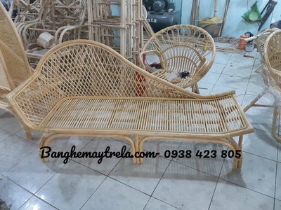 Ghế mây dài cho phòng chờ spa 0