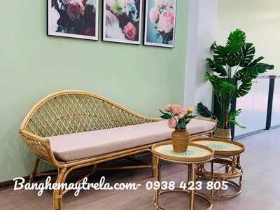 Ghế mây dài cho phòng chờ spa 1