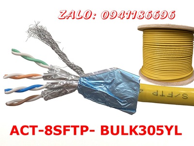 Cáp mạng liền nguồn Cat6 UTP   2C lõi đồng nguồn ANCOMTECK mã ACT-6LAN2C-305BK 5