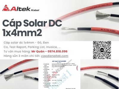 Dây cáp solar DC 1x4mm  1500V   Altek Kabel 0