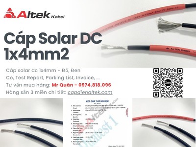 Dây cáp solar DC 1x4mm  1500V   Altek Kabel 1