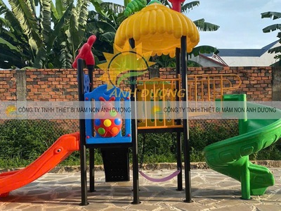 Nhà chòi cầu trượt trẻ em, cầu trượt liên hoàn cho bé 0