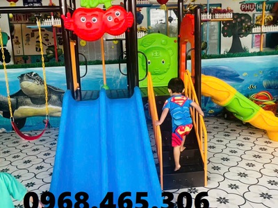 Nhà chòi cầu trượt trẻ em, cầu trượt liên hoàn cho bé 3