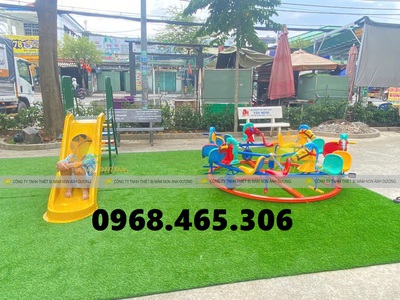 Đu quay ngựa đạp chân, thang leo xích đu trẻ em 0