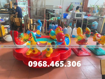 Đu quay ngựa đạp chân, thang leo xích đu trẻ em 4