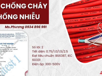 Cáp Chống Cháy Chống Nhiễu 2x0.75 /1.0 /1.5 /2.5   Altek Kabel Đà Nẵng   Hà Nội   HCM 0