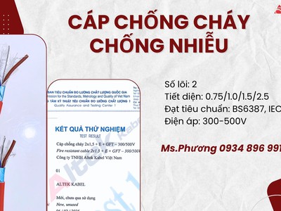 Cáp Chống Cháy Chống Nhiễu 2x0.75 /1.0 /1.5 /2.5   Altek Kabel Đà Nẵng   Hà Nội   HCM 2