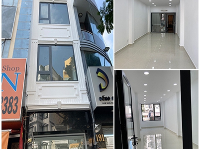 Cho thuê nhà mới 100 1 trệt 3 lầu, 4pn mặt tiền -số 189 nguyễn cư trinh p.nguyễn cư trinh q. 1 0