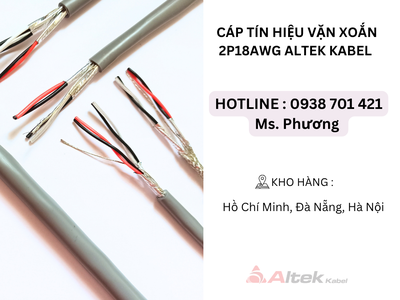 Cáp tín hiệu vặn xoắn 2P18AWG Altek Kabel Đà Nẵng, Hà Nội, Hồ Chí Minh 2