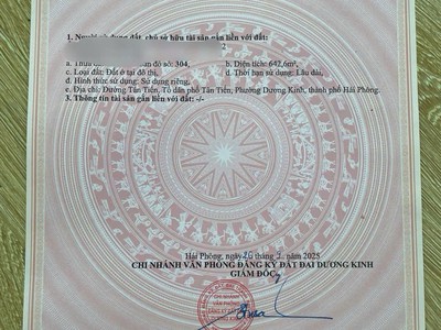Siêu phẩm đất 642m  vườn hồng   trung tâm tân thành, dương kinh   giá chỉ hơn 2x triệu/m    zalo 4