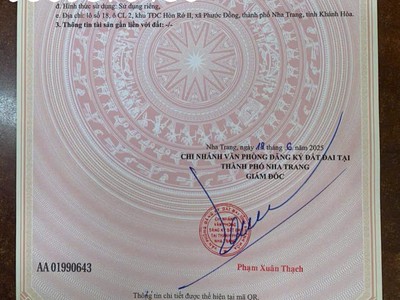 Bán lô tái định cư hòn rờ, nha trang, khánh hoà 0