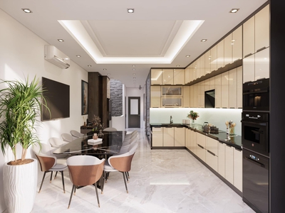 Tủ Bếp MDF Phủ Acrylic Bóng Gương Chữ L Kịch Trần 0