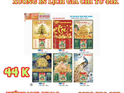 Địa chỉ in lịch bloc 2026 giá tốt 0