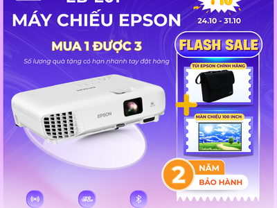 Máy chiếu Epson EB-E01  3LCD/ 3300 ANSI Lumens/ XGA  - máy chiếu giá rẻ HCM 4