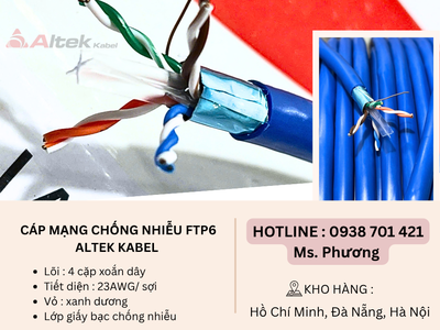 Cáp mạng chống nhiễu FTP6 Altek Kabel Đà Nẵng, Hà Nội, Hồ Chí Minh 0