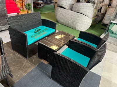 Sofa cafe nhựa giả mây 1