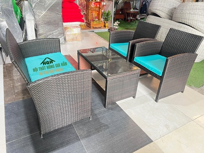 Sofa cafe nhựa giả mây 3