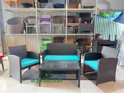 Sofa cafe nhựa giả mây 4